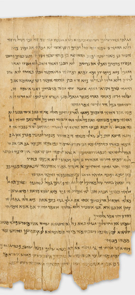 The Great Isaiah Scroll (1QIsa a) showing Isaiah 66:13 from Mid- to Late 2nd Century BC found in Qumran, Cave 1, currently housed at Shrine of the Book, Israel Museum, Jerusalem